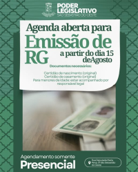 Agenda aberta para Emissão de RG
